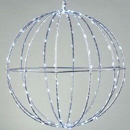 Christmas Ball Silver Ball With Led Light X0614424226 D30cm Clear-Silver Aca CLEAR-SILVER