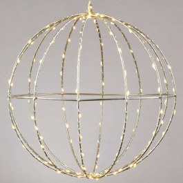 Christmas Ball Silver Ball With Led Light X0614414226 D30cm Clear-Gold Aca CLEAR-GOLD