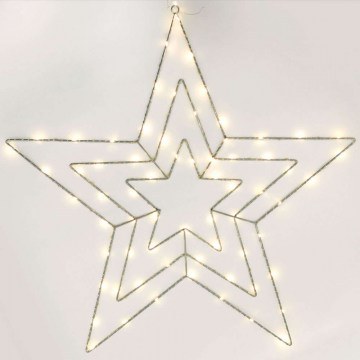 Shaped Christmas Lights Three Stars 70 Mini Led X067014225 65,5x65,5+300cm 1,8W Silver Aca