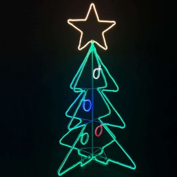 Light Tube 3D Christmas Tree 1000 Led X081000359 75x75x130+150m 60W Multi Aca