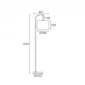 Φωτιστικό Δαπέδου Joan MF240533 1ΧΕ27 Φ30x152cm 60W Black Aca