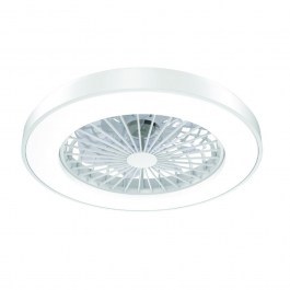 Ceiling Fan FANOKWH10G Dimmable With Light and Remote Control DC22W D50cm White Aca WHITE