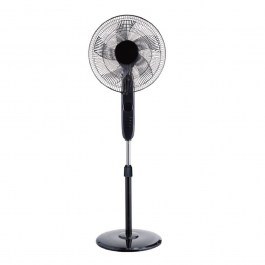 Floor Fan FANSFPB10R With Remote Control and Timer D45cm AC 55W Black Aca BLACK