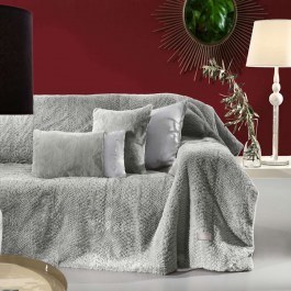 Throw With Pillowcase Set Crusty Silver Guy Laroche SILVER