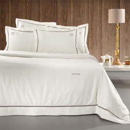 Bed Sheets Blend (Set 4pcs) Taupe-Ivory Guy Laroche TAUPE