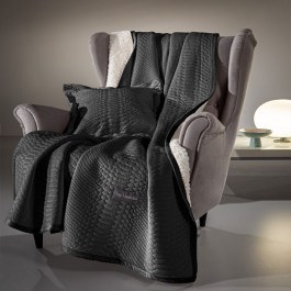 Throw Capsule Set With Cushion Anthracite Guy Laroche ANTHRACITE