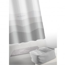 Κουρτίνα Μπάνιου Blum (Σετ 4τμχ) Με Πατάκι Μπάνιου Και Καλαθάκι Καλλυντικών Silver Guy Laroche SILVER