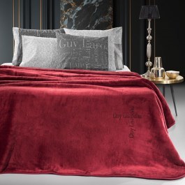 Velvet Blanket Logo Burgundy Guy Laroche BURGUNDY