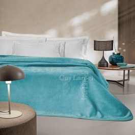Blanket Velvet Logo Petrol Guy Laroche PETROL