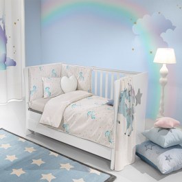 Baby Crib Bedding Sets Pinto 3pcs Aqua Saint Clair AQUA