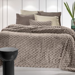 Blanket With Fur Elixir Taupe Guy Laroche TAUPE