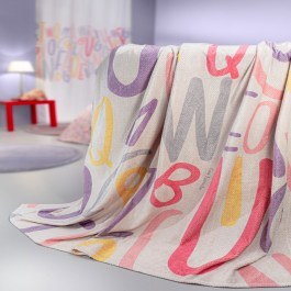 Kid Blanket Ultra Soft Letters Pink Guy Laroche PINK