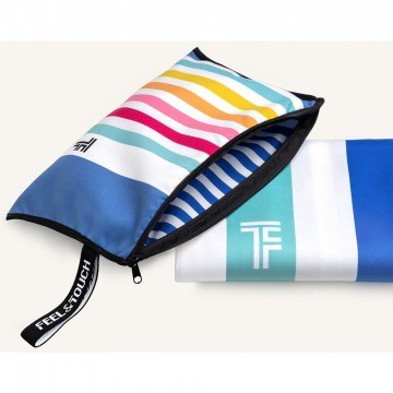 Beach Towel Med 07 With Toiletry Bag (Set 2pcs) Multi Feel & Touch