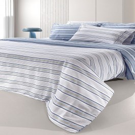 Bed Sheets Pinstripe Fitted (Set 4pcs) Denim Guy Laroche DENIM