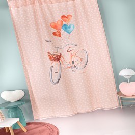 Children's Curtain Amore Salmon Guy Laroche SALMON-SILVER