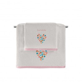 Baby Towels Amore (Set 2pcs) Salmon-Silver Guy Laroche SALMON