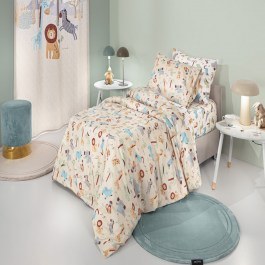 Baby Bed Sheets Jungle Fitted (Set 3pcs) Natural Guy Laroche NATURAL
