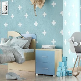 Kid's Bedside Table Νο. 7 50x48x34 Oak-Blue OAK-BLUE