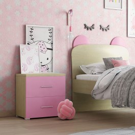 Kid's Bedside Table Νο. 7 50x48x34 Oak-Pink PINK