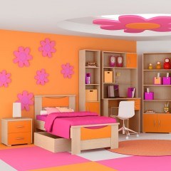 Κρεβάτι Παιδικό Νο. 15 Smile 90x190 Oak-Orange