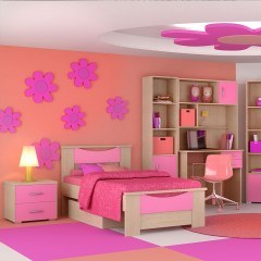 Κρεβάτι Παιδικό Νο. 16 Smile 110x190 Oak-Pink