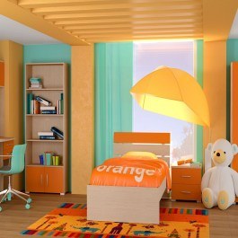 Κρεβάτι Παιδικό Νο. G51 Nota 90x190 Oak-Orange ORANGE