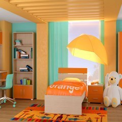 Κρεβάτι Παιδικό Νο. G52 Nota 110x190 Oak-Orange