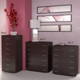 Συρταριέρα Νο.5 80x90x45 Με 5 Συρτάρια Wenge WENGE