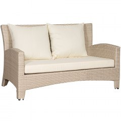 Καναπές Διθέσιος Με Μαξιλάρια 176290 127x84x84cm Beige-Ecru
