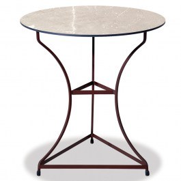 Τραπέζι Στρογγυλό Γαλβανισμένο Hpl 22484 60x74cm Beige BEIGE