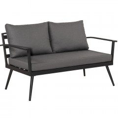 Καναπές Διθέσιος Αλουμινίου Bondi 186489-2 145x75x79cm Grey-Black
