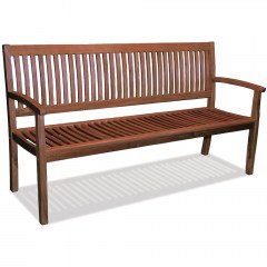 Wooden Three-Seater Sofa VAL 3 AC 158x62x88cm Brown