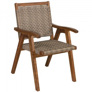Πολυθρόνα Ξύλινη Με Rattan 22448 53x57x90cm Natural