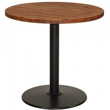 Τραπέζι Στρογγύλο Με Ξύλο 23995 80x73cm Black-Brown