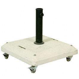 Concrete Umbrella Base With Wheels NTH37W 50x50cm White WHITE