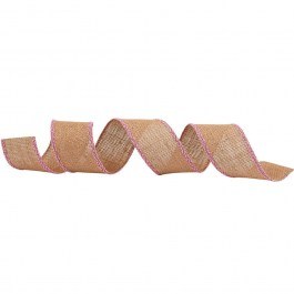 Κορδέλα Χριστουγεννιάτικου Δέντρου 155046 8,5m Natural-Pink NATURAL-PINK