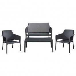Garden Lounge Set (Set 4pcs) 251453 With UV Protection and Seat Cushions Dark Grey DARK GREY