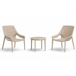 Garden Dining Set 261454 (Set 3pcs) With UV Protection 45x45x40,2cm Taupe TAUPE