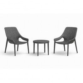 Garden Dining Set 261454 (Set 3Pcs) With UV Protection 45x45x40,2cm Grey GREY