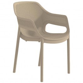 Stackable Armchair Polypropylene 261447 With UV Protection 57x62x82cm Taupe TAUPE