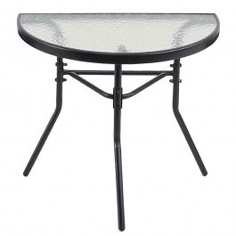 Semicircular Wall-Mounted Table 26080-70 Metal With Glass Top 70x40x70cm Grey GREY