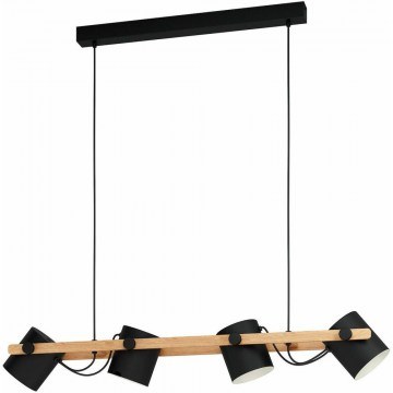 Ceiling Lamp - Rail 43424 Hornwood 4/E27 Wood Black-Beige Eglo