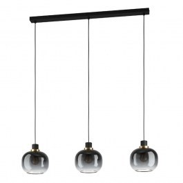 Φωτιστικό Οροφής- Ράγα Oilella 99617 95x19x110cm 3xE27 40W Black-Smoke Eglo BLACK-SMOKE