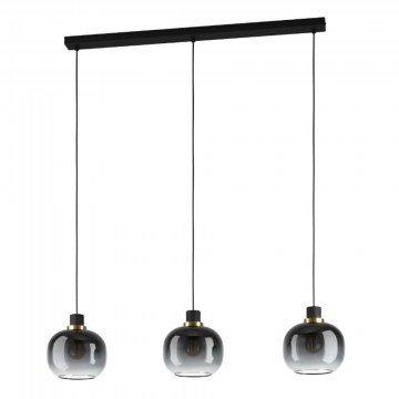 Φωτιστικό Οροφής- Ράγα Oilella 99617 95x19x110cm 3xE27 40W Black-Smoke Eglo