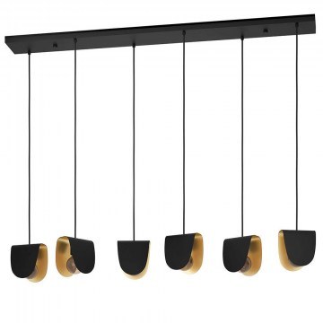 Ceiling Lamp - Rail Serenara 390184 138x25x150cm 6xE27 40W Black-Gold Eglo
