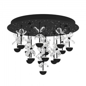 Ceiling Lamp Pianopoli 2 390275 50x36,5cm Led Black-Clear Eglo