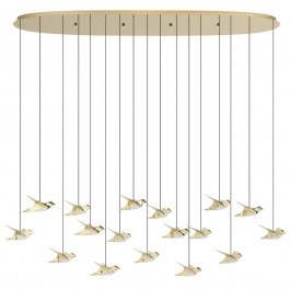 Φωτιστικό Οροφής - Ράγα Paratebueno 2 390399 17xLed Dim 148x220cm Gold Eglo GOLD