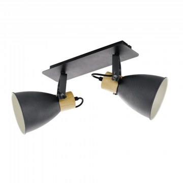 Ceiling Light - Spot Coswarth 901175 48x14x24cm 2xE27 Black-Natural Eglo