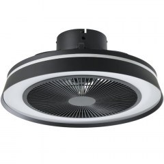 Ceiling Fan With Light and Remote Control Vallonia 35196 Φ48x21cm Led Black-White Eglo