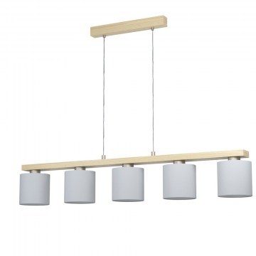 Pendant Lamp - Rail Castralvo 901291 5xΕ27 121x15x110cm White-Natural Eglo